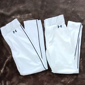 2 Under Armour White Baseball Pants with Black Trim